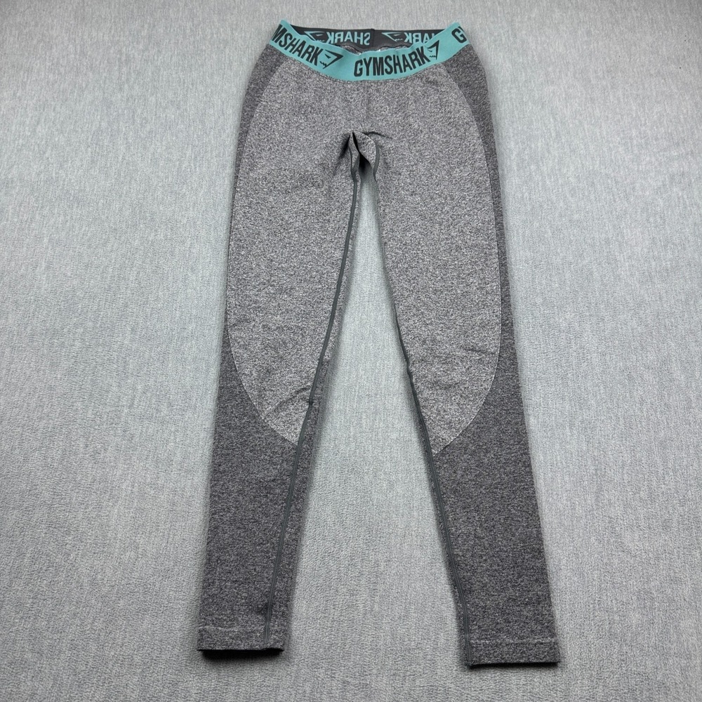 Gymshark Leggings Womens Medium Gray Blue Dry Flex Low Rise Stretch Yoga‎ Pants
